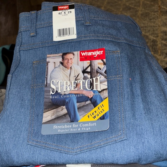 WRANGLERS MENS STRETCH JEANS 42x49  CLASSIC FIT COMFORT FLEX NEW. - Picture 2 of 12